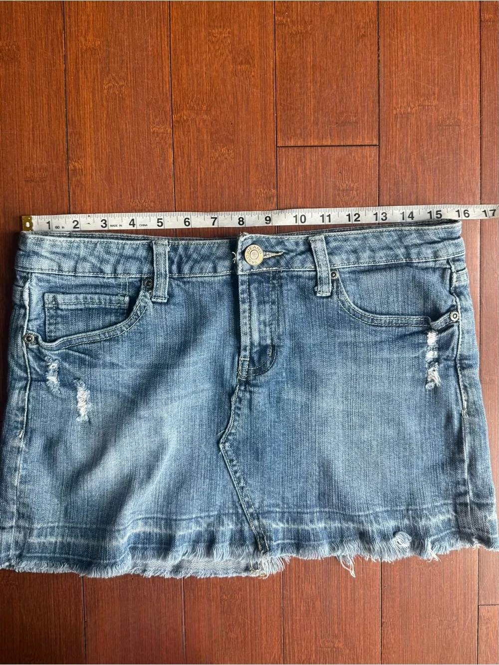 YASO Distressed‎ Denim Mini Skirt - Size 7/8 / 29